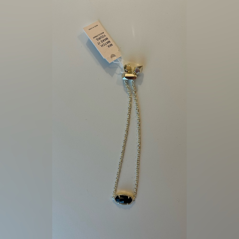 Kendra Scott Gold & Black Adjustable Elaina Bracelet